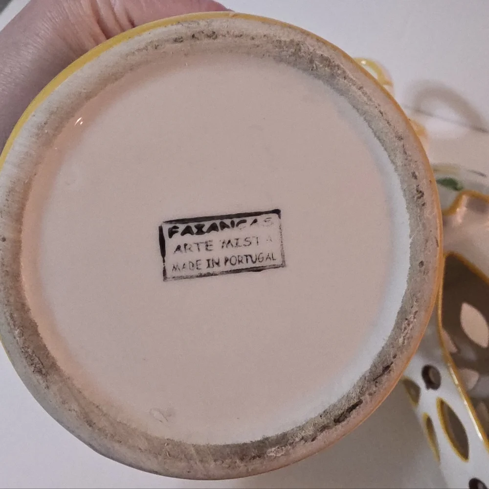 Vtg Art Pottery Candle Lanterns Flower Design